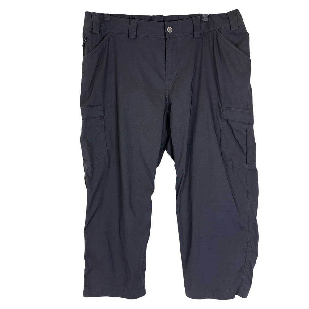 Duluth Trading Co Dry on the Fly Black Capri Cargo Pants Gorpcore Outdoors 18W